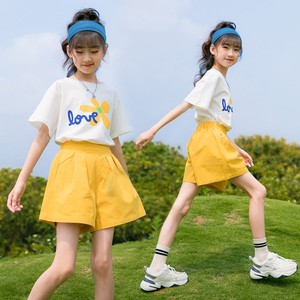 韩国女童夏花朵季短袖套装女孩大儿童装洋气网红炸街夏装潮款衣服