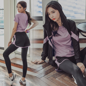 春夏健身服女大码宽松运动套装女韩版瑜伽服健身房跑步服速干衣