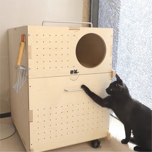 猫砂盆超大号顶入式防臭半封闭式猫厕所柜定制防外溅猫砂箱猫砂柜