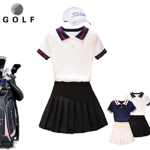 高尔夫女装夏季短袖套装速干球服大码羽毛球网球服半身裙T恤球衣