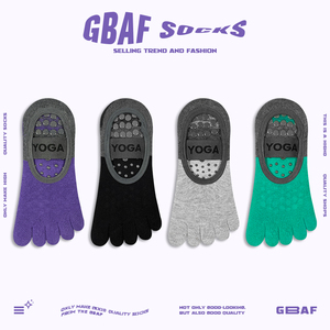“GBAF"露脚背绷带防滑瑜伽袜纯棉专业普拉提船袜运动五指袜子女