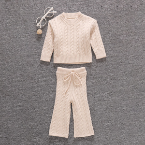韩范女宝宝春装针织毛线一岁婴儿春秋套装卫衣裤子两件套时髦洋气