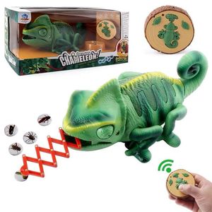 仿真抖音遥控恐龙爬行动物变色龙玩具昆虫动物电动儿童男孩爬行