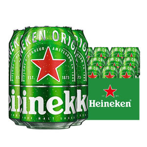 【进口】Heineken/喜力啤酒330ml*24罐装荷兰/新加坡听装整箱