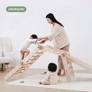 YOKOBAYLER儿童攀爬架室内家用实木折叠多功能爬爬架宝宝蒙氏滑梯
