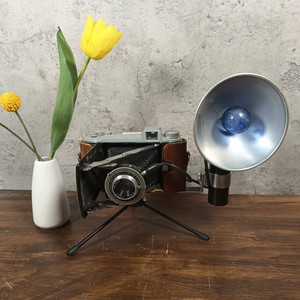 美国Kodak柯达老式皮腔一次性闪光灯冒烟相机影视拍摄复古道具