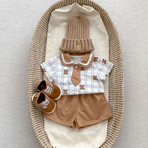 婴儿衣服夏季薄款短袖连体0一1岁宝宝男女童2分体套装3四5六7个月