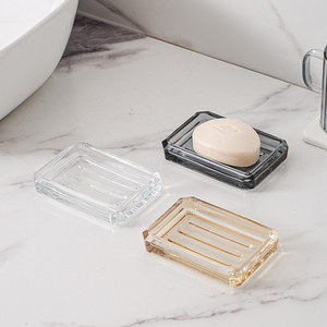北欧ins玻璃肥皂盒家用浴室卫生间小皂碟收纳架子透明手工香皂盒