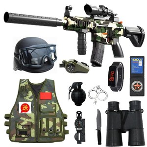 儿童作战装备特警套装男孩迷彩A47软弹枪特种兵小警察M416玩具枪