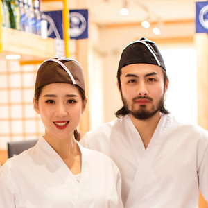 日式寿司帽厨师帽子日本餐厅料理店服务员工作帽子男女厨房包头帽