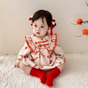 婴儿衣服冬装加绒裙子一周岁礼服宝宝女孩公主裙洋气秋冬季连衣裙