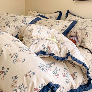 全棉纯棉单件床盖四件套秋冬被套家用床上用品榻榻米床盖四季通用