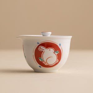 日本进口陶瓷盖碗泡茶壶藏珍窑手工功夫茶具家用日式前兔似锦茶壶