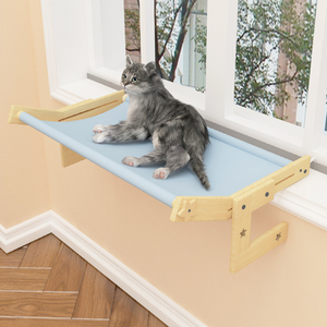 猫挂床窗台边悬挂式猫窝阳台窗户猫爬架实木吊窝床猫咪晒太阳神器