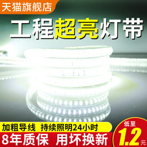 led灯带220v客厅家用吊顶三色软灯条户外超亮自粘灯带条防水线灯