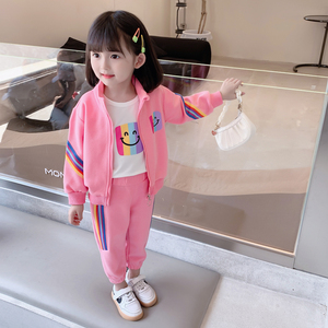 女童运动开衫秋装网红套装洋气女宝宝时髦春秋款两件套韩版小童潮