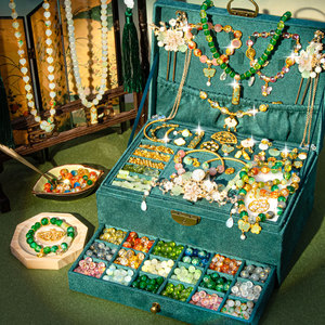 儿童手链串珠手工diy材料女孩礼物玩具古风琉璃手串礼盒穿珠子作6
