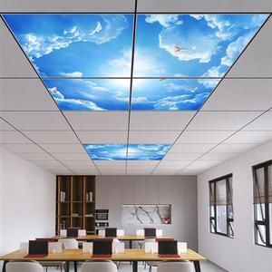 新青空灯嵌入式蓝天白云青空平板灯办公室会议室吊顶600600清空面