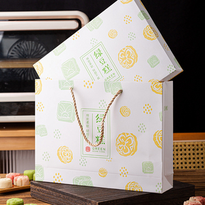 绿豆糕包装盒中式糕点冰糕12粒礼盒手提袋高档烘焙送礼点心纸盒子