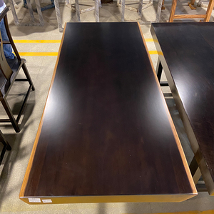 黑檀大板桌茶桌办公实木原木红木茶台板紫光金檀黑奥坎新中式家具