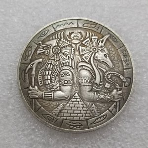 金字塔流浪汉纪念币镀银银圆外国硬币古玩埃及阿努比斯法老守护神