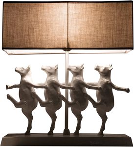 欧洲代购简欧别墅装饰台灯摆件现代艺术设计动物跳舞牛米白儿童房