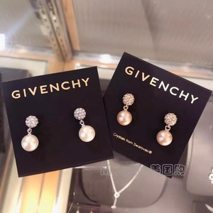 Givenchy/纪梵希 水晶镶钻珍珠耳坠耳坏耳钉 百搭送礼礼品