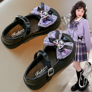 库洛米女童鞋子小皮鞋2024夏季新款公主鞋儿童小女孩浅口单鞋软底
