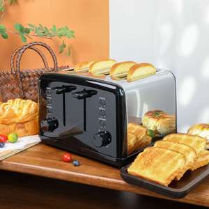 四片烤面包机不锈钢多士炉早餐机三明治轻食全自动加热烤吐司机