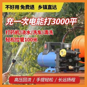 手提式打药机农用电动果树喷雾器12V60V220V高压双缸柱塞泵水泵
