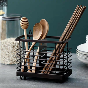 筷子笼高档家用厨房双筒勺收纳多功能简约置物架装快蓝子透气