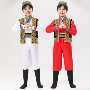 儿童新疆舞蹈练功服男童古丽维族维吾尔族手鼓少数民族舞蹈表演服