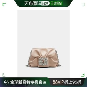 欧洲直邮ROGER VIVIER 垂坠袋扣 RV 花束微钻缎面