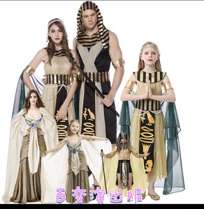 万圣节希腊男神cosplay服 埃及法老国王 古希腊女艳后长袍 情侣款