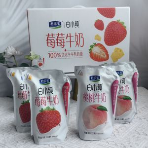 君乐宝白小纯草莓白桃牛奶混搭组合袋装百利包