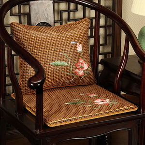 夏季中式红木沙发凉席椅垫实木椅子滕竹坐垫凉垫夏办公室透气座垫