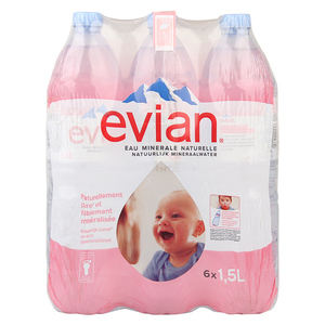 法国Evian依云矿泉水大瓶装 1.5L*6瓶【qyg】