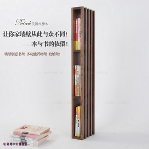 简约现代实木创意墙上书架儿童简易书柜置物架隔断小书架组合书橱