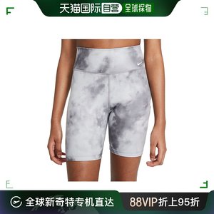 Nike耐克女士短裤打底裤灰色扎染高腰紧身舒适休闲运动