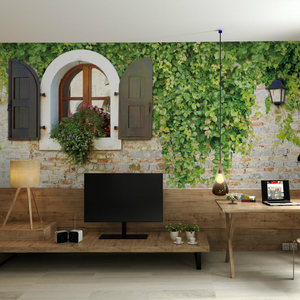 美式乡村田园砖墙3d立体大型壁画墙纸墙布客厅沙发电视背景墙壁纸