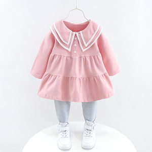 1周岁女宝宝春季套装女童韩版春装小童长袖衣服2儿童纯色两件套春