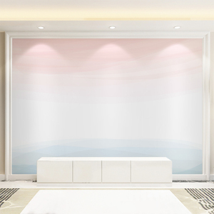 粉蓝色渐变墙纸简约现代墙布网红ins壁布客厅卧室电视背景墙壁纸