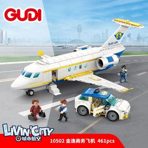 古迪积木中国玩具男孩拼装型客机机场儿童益智大飞机系列拼图模型