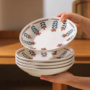 川岛屋日式陶瓷盘子菜盘家用餐盘高级感2023新款圆盘碗碟餐具套装
