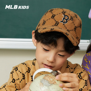 MLB儿童官方潮流复古老花仿羊羔绒棒球帽帽子冬季CPM16