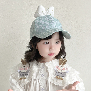 儿童帽子春夏款可爱超萌遮棒球帽1-5岁女宝宝外出洋气防晒鸭舌帽