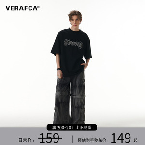 VFC/VERAF CA 美式哥特T恤潮牌宽松设计感火焰字体上衣重磅短袖
