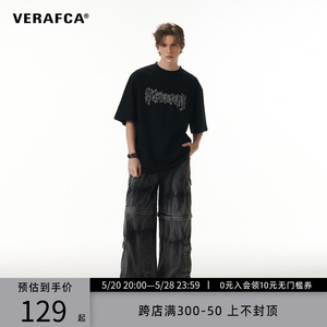 VFC/VERAF CA 美式哥特T恤潮牌宽松设计感火焰字体上衣重磅短袖