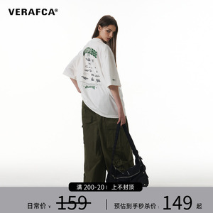 VFC/VERAF CA斑驳logo印花短袖磨损设计感纯棉t恤宽松休闲上衣ins