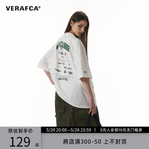 VFC/VERAF CA斑驳logo印花短袖磨损设计感纯棉t恤宽松休闲上衣ins